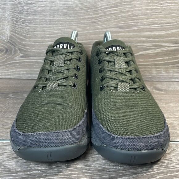 Nobull Canvas Trainer Women’s Sz 8.5 Low Top Lace Up Moss Green Gray Sneakers - Picture 2 of 10